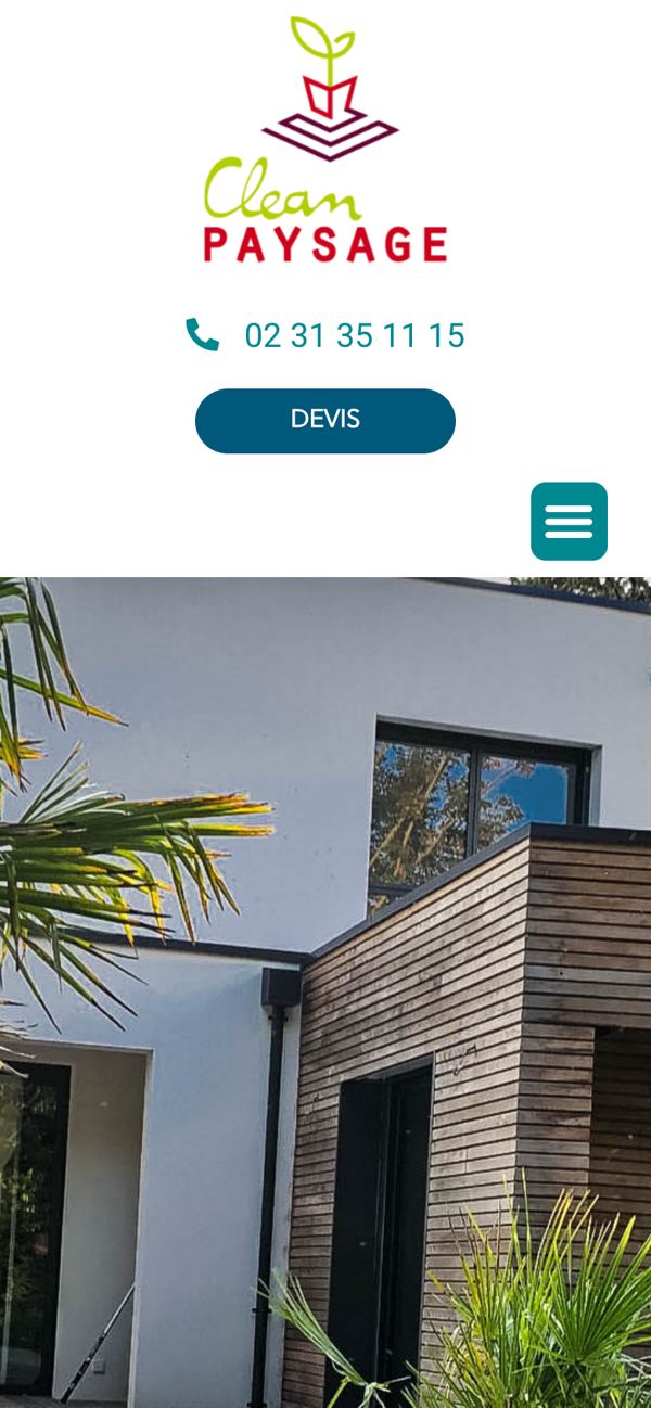 Site CleanPaysage, version mobile