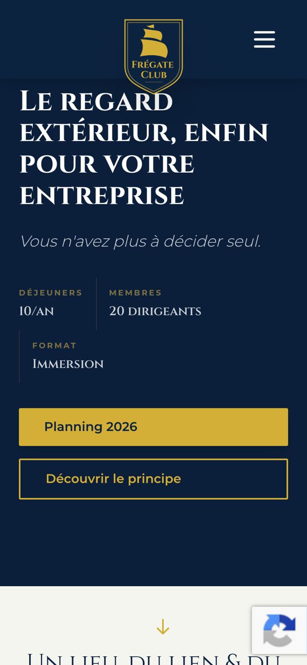 Site Frégate Club, version mobile