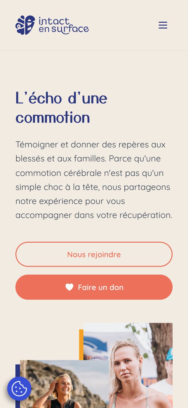 Site Intact en Surface, version mobile